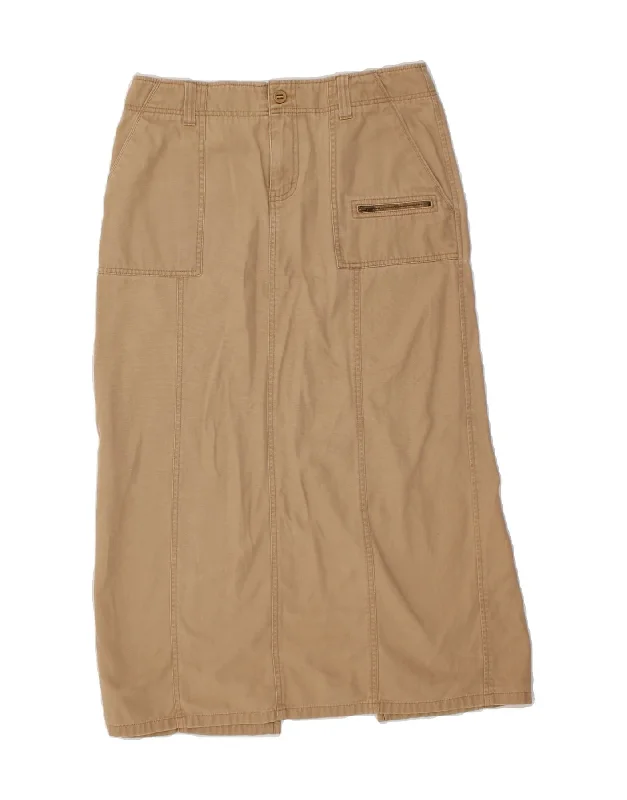 EDDIE BAUER Womens Maxi High Waist Straight Skirt US 10 Large W27 Brown wrap skirt elegant