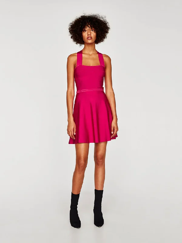 Knit Dress With Criss Cross Back Tunics Lace romantic