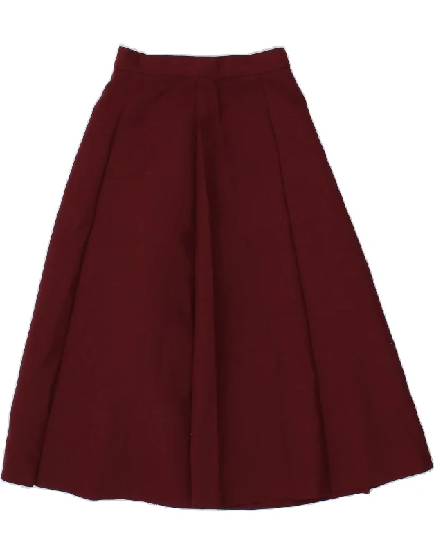 MAX PIERRE Womens High Waist A-Line Skirt UK 10 Small W22  Burgundy denim skirt trendy