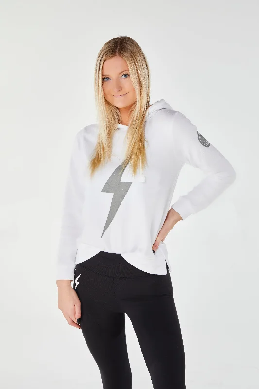 White Authentic Self Hoodie Hoodie with Bell Sleeves Flared Feminine