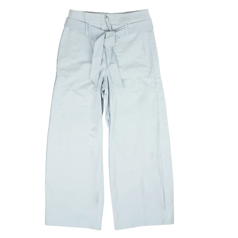 Dust Blue Cargo Straight Fit Pants Comfortable Wide-Leg Pants