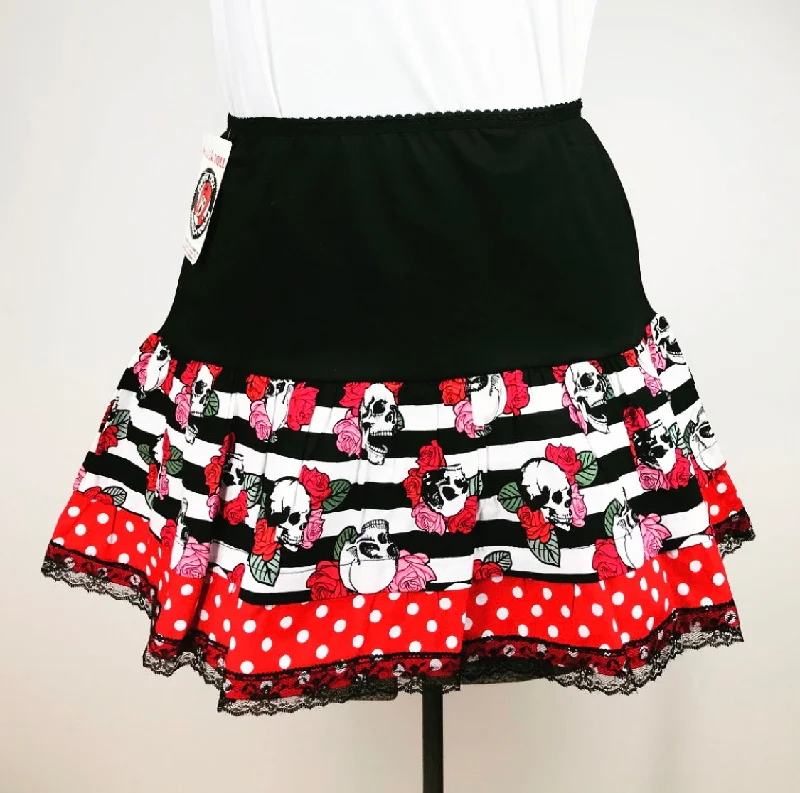Striped Skull Dolly Skirt wool skirt breathable