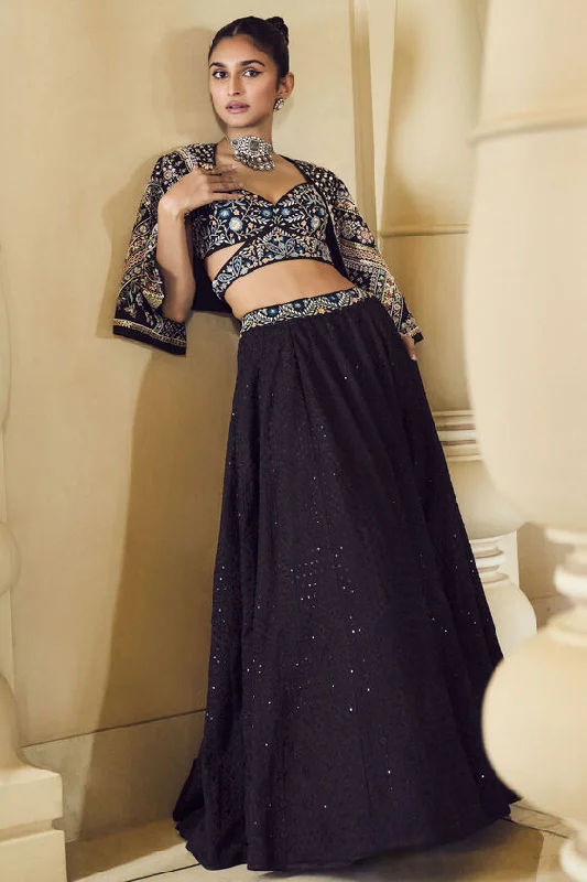 Aru Skirt Set Black denim skirt durable