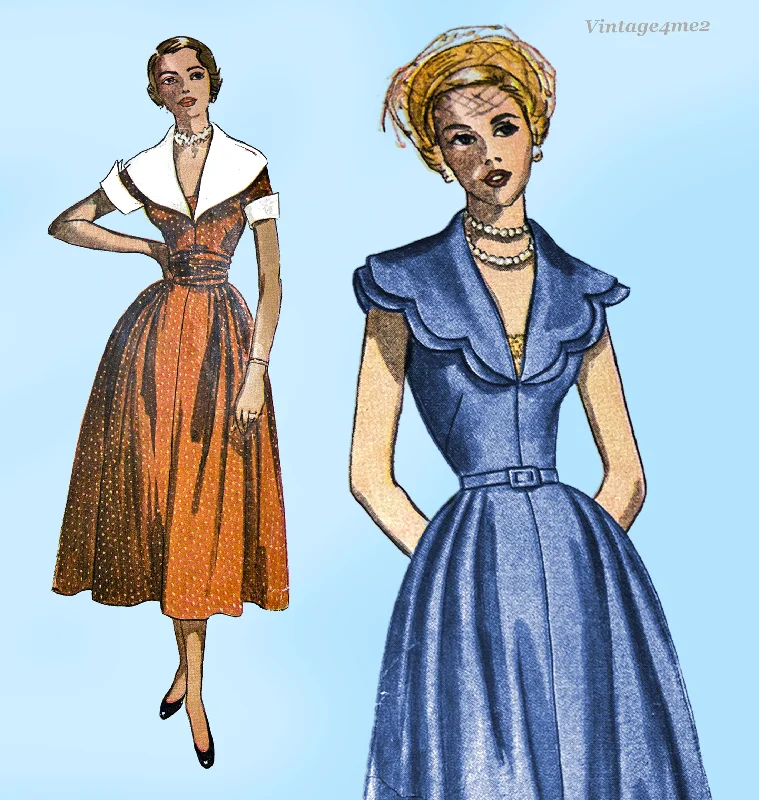 1950s Vintage Simplicity Sewing Pattern 3153 Stunning Misses Dinner Dress Sz 30 B Tunics Exclusive limited