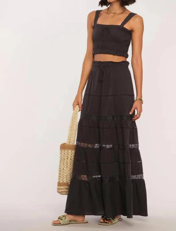 Amy Top & Skirt Set In Black relaxed fit skirt