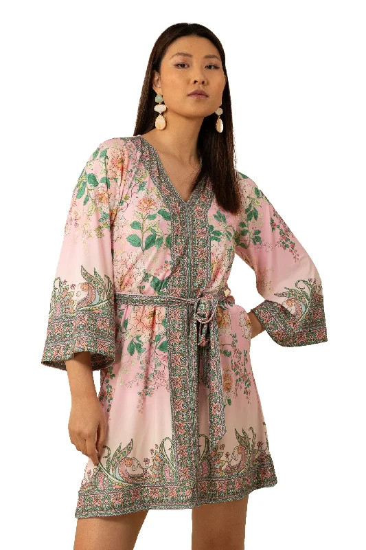 Hale Bob Kalyah V-Neck Dress - Pink Shift Classic Vintage