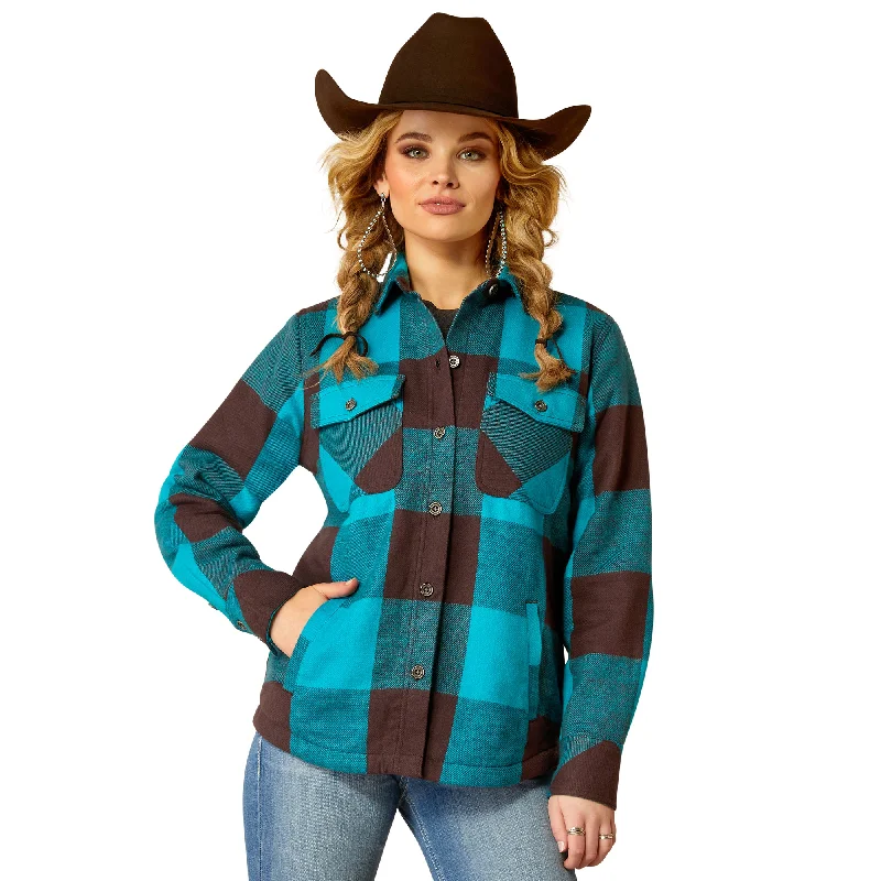 Ariat Ladies Buffalo Plaid Shirt Jacket CLOSEOUT Collared Jacket Crew Neck Jacket Turtle Neck Jacket