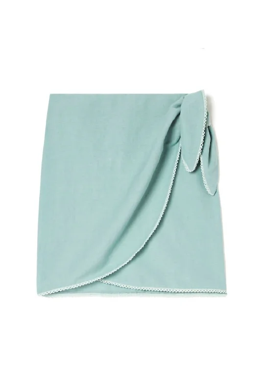 Women's Arlie Skirt In Vintage Blue satin skirt smooth