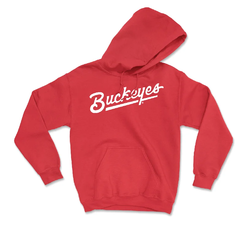 Red Women's Golf Script Hoodie - Kary Hollenbaugh Hoodie with Pocket Utility Practical