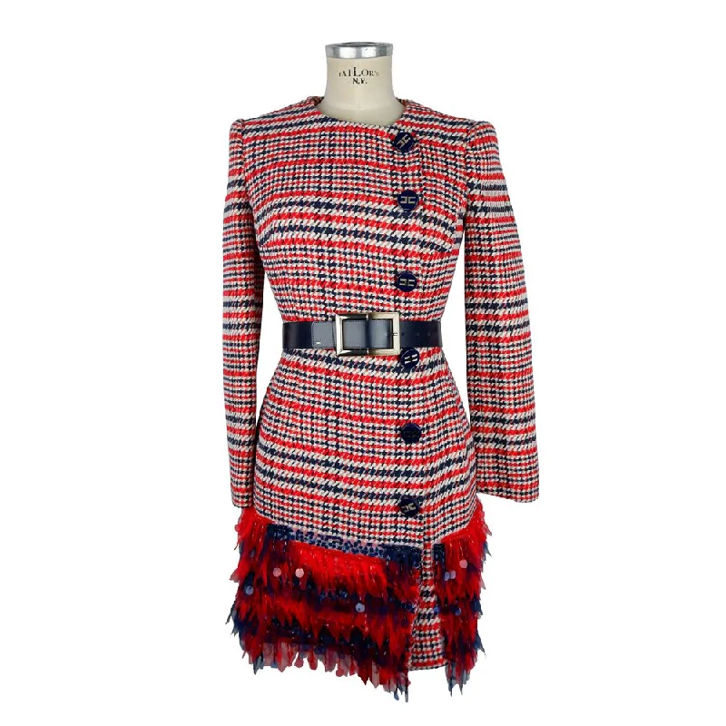 Elisabetta Franchi Red Cotton Women Dress Tunics Fleece cozy