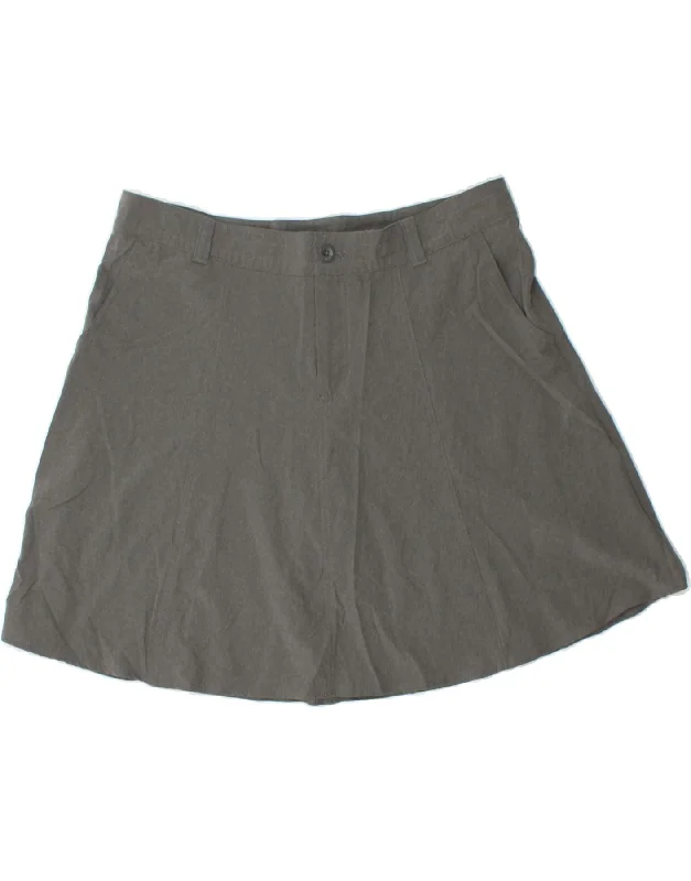EDDIE BAUER Womens A-Line Skirt US 14 XL W36 Grey Polyester denim skirt classic