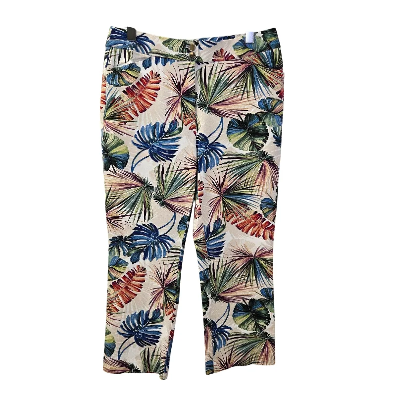 Chico's Tropical Print Capri Pants Size Chico's 0.5/Size 6 Casual Drawstring Pants