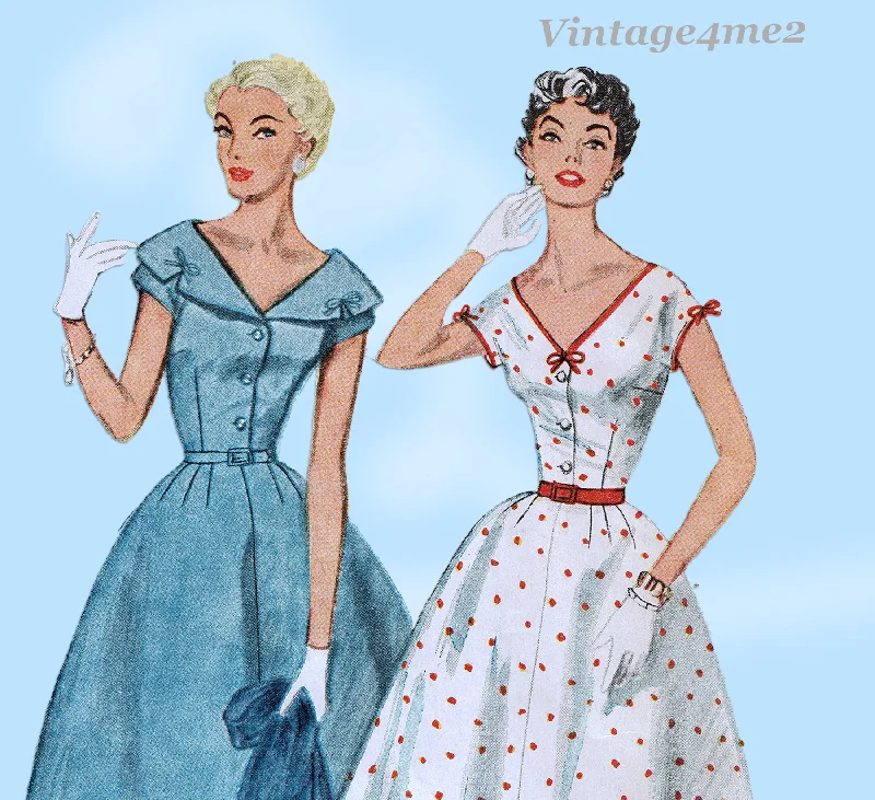 Simplicity 4635: 1950s Stunning Uncut Misses Dress 32 B  Vintage Sewing Pattern Tunics Chic elegant