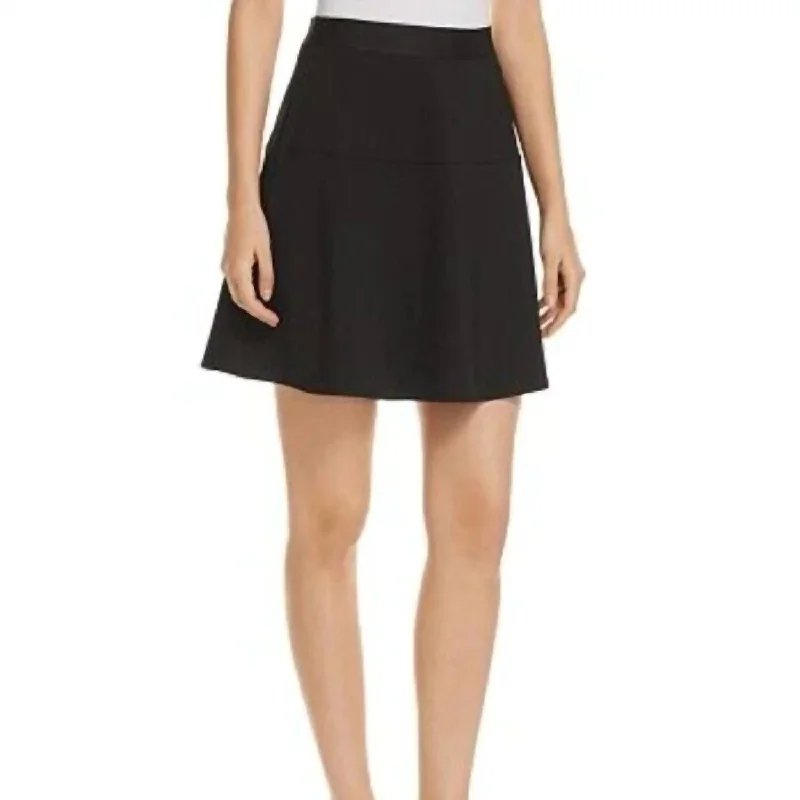 Women's Cornelia A Line Black Mini Skirt silk skirt elegant