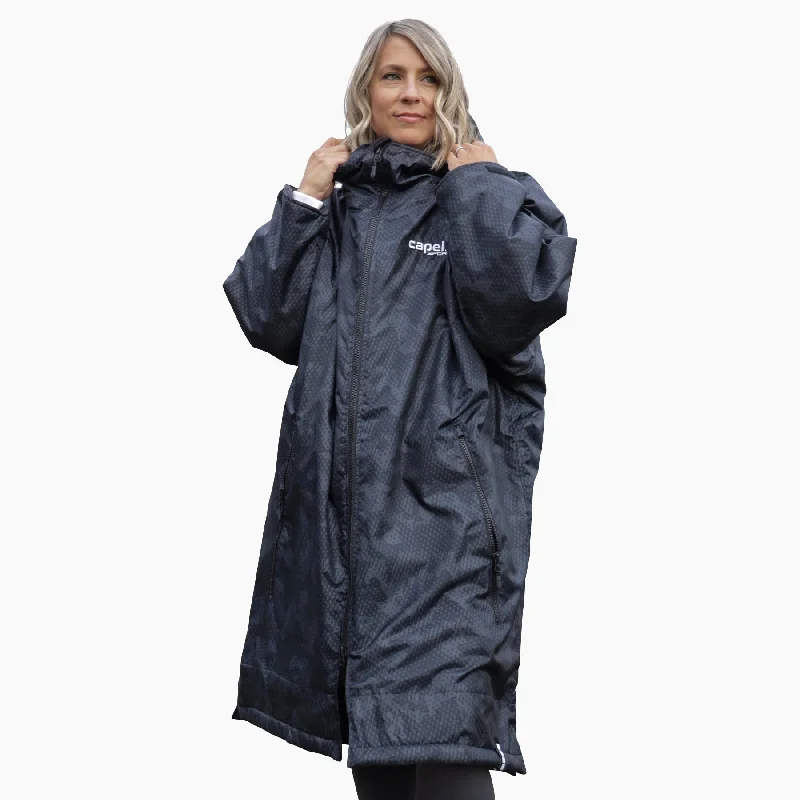 ADULT UNISEX GEO CAMO SPECTATOR BLANKET JACKET Toggled Jacket Drawstring Jacket Belted Jacket