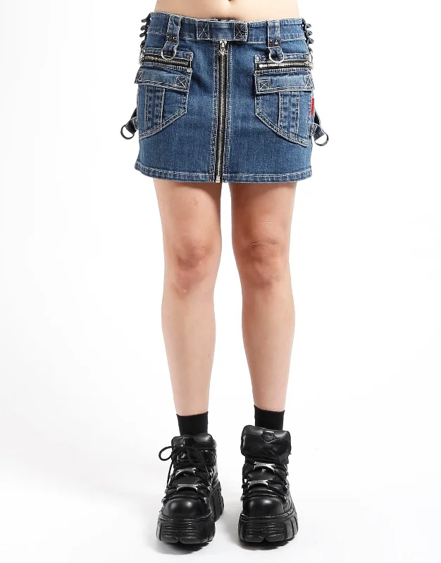 POWER SKIRT DENIM midi skirt versatile