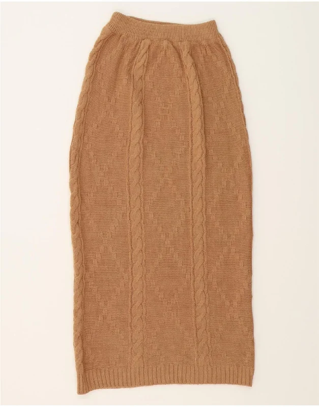 VINTAGE Womens Maxi Skirt Medium W28 Brown denim skirt fashionable