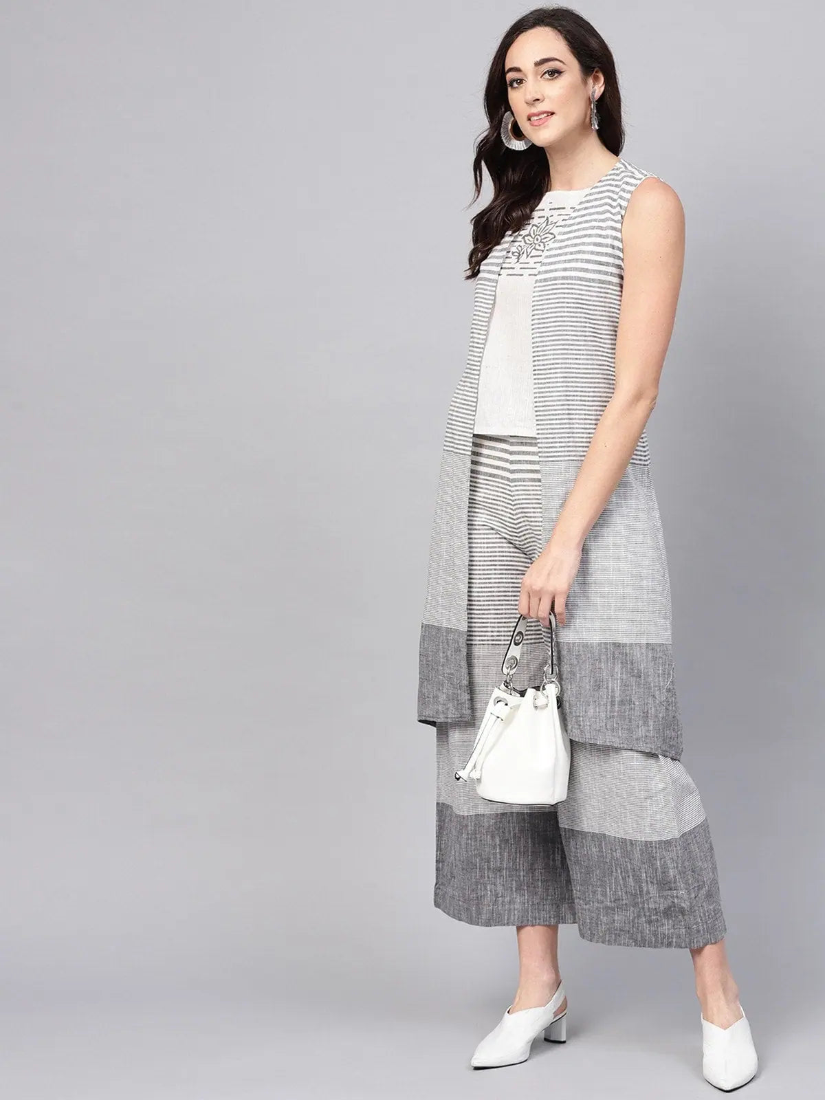 Handloom Jacket With Top And Printed Trousers Print Jacket Jacquard Jacket Patchwork Jacket
