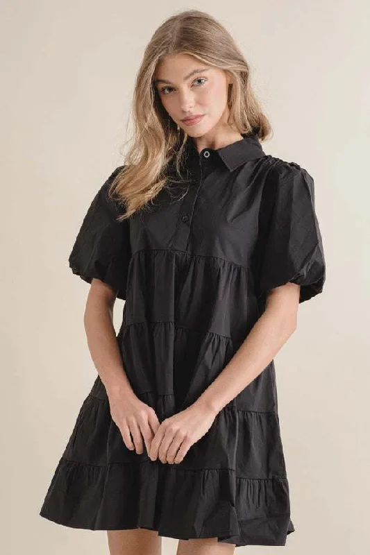 Reba Puff Sleeve Dress Tunics Prom sequined