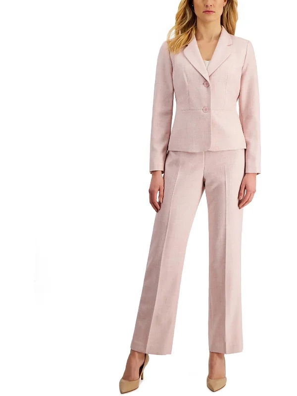 Plus Womens Herringbone 2PC Pant Suit Elegant Trouser Pants