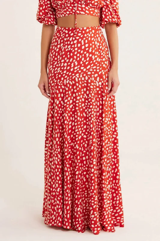Women's Catalina Skirt In Rust cashmere skirt soft