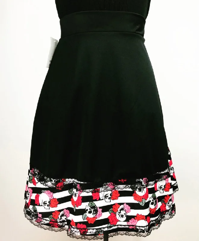 Striped Skull Cyanide Skirt velvet skirt luxurious