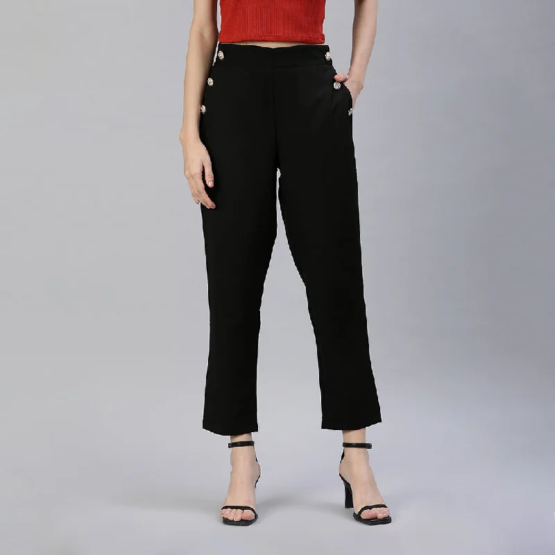 Semi Casual Straight Pants Modern Skinny Pants
