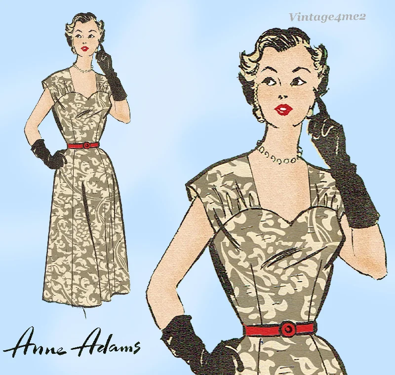 1950s Vintage Anne Adams Pattern 4619 Uncut Misses Cocktail Dress Sz 34 Bust Tunics New arrival