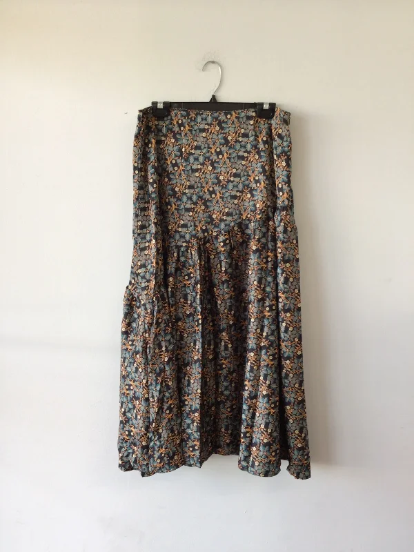 Printed Yoke Midi Skirt 091 chiffon skirt flowing