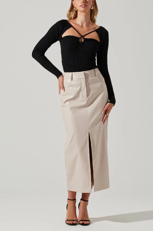 Karolyna Skirt In Ecru mini skirt trendy
