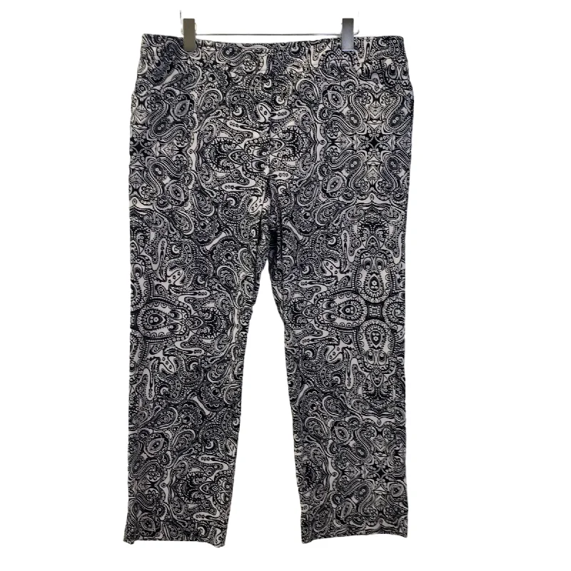 Ann Taylor Factory Signature Fit Paisley Print Crop Pants Size 14 Relaxed Lounge Trousers