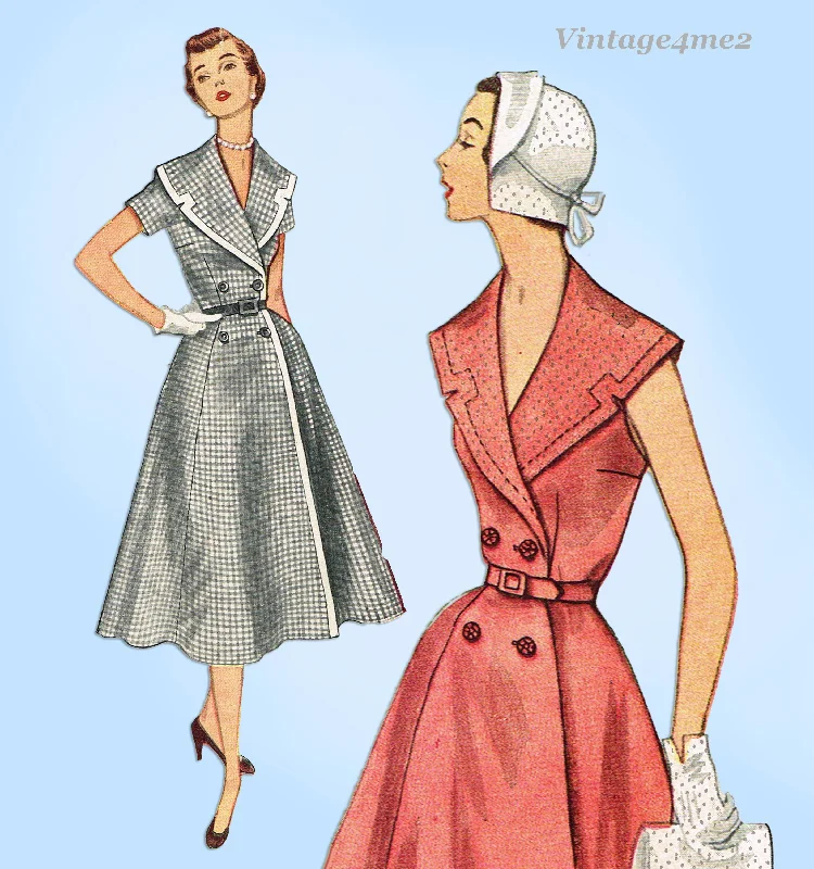 Simplicity 3928: 1950s Uncut Misses Sun Dress Sz 33 Bust Vintage Sewing Pattern Tunics stripes playful