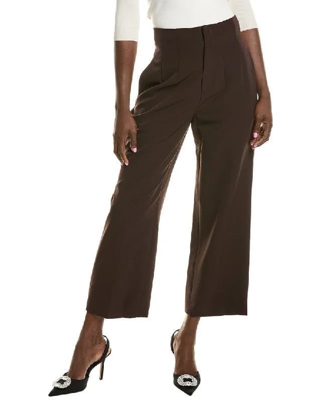 BCBGMAXAZRIA High Waisted Crop Pant Formal Wide-Leg Pants
