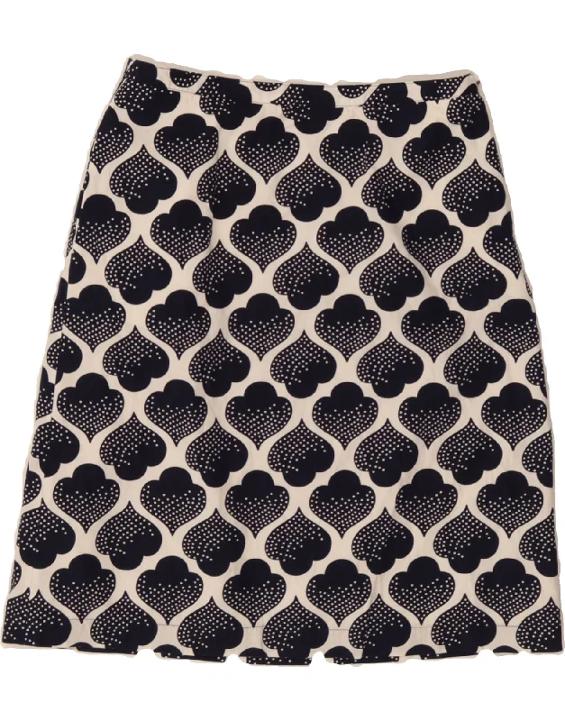 BODEN Womens Abstract Pattern A-Line Skirt UK 10 Small W28  Black Cotton high slit skirt