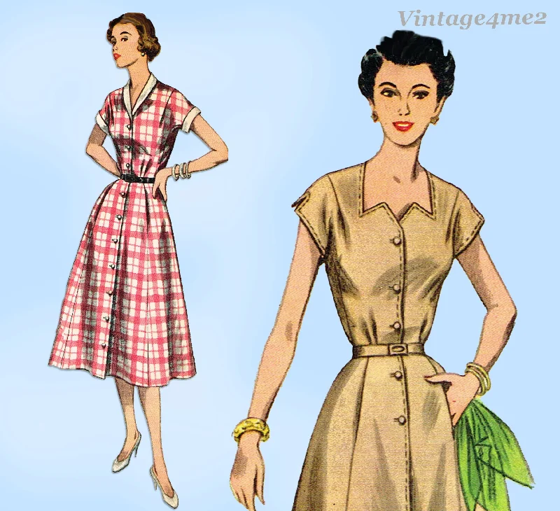 1950s Misses Simplicity Sewing Pattern 4260 Charming Misses Street Dress Sz 34 B Tunic Top Casual