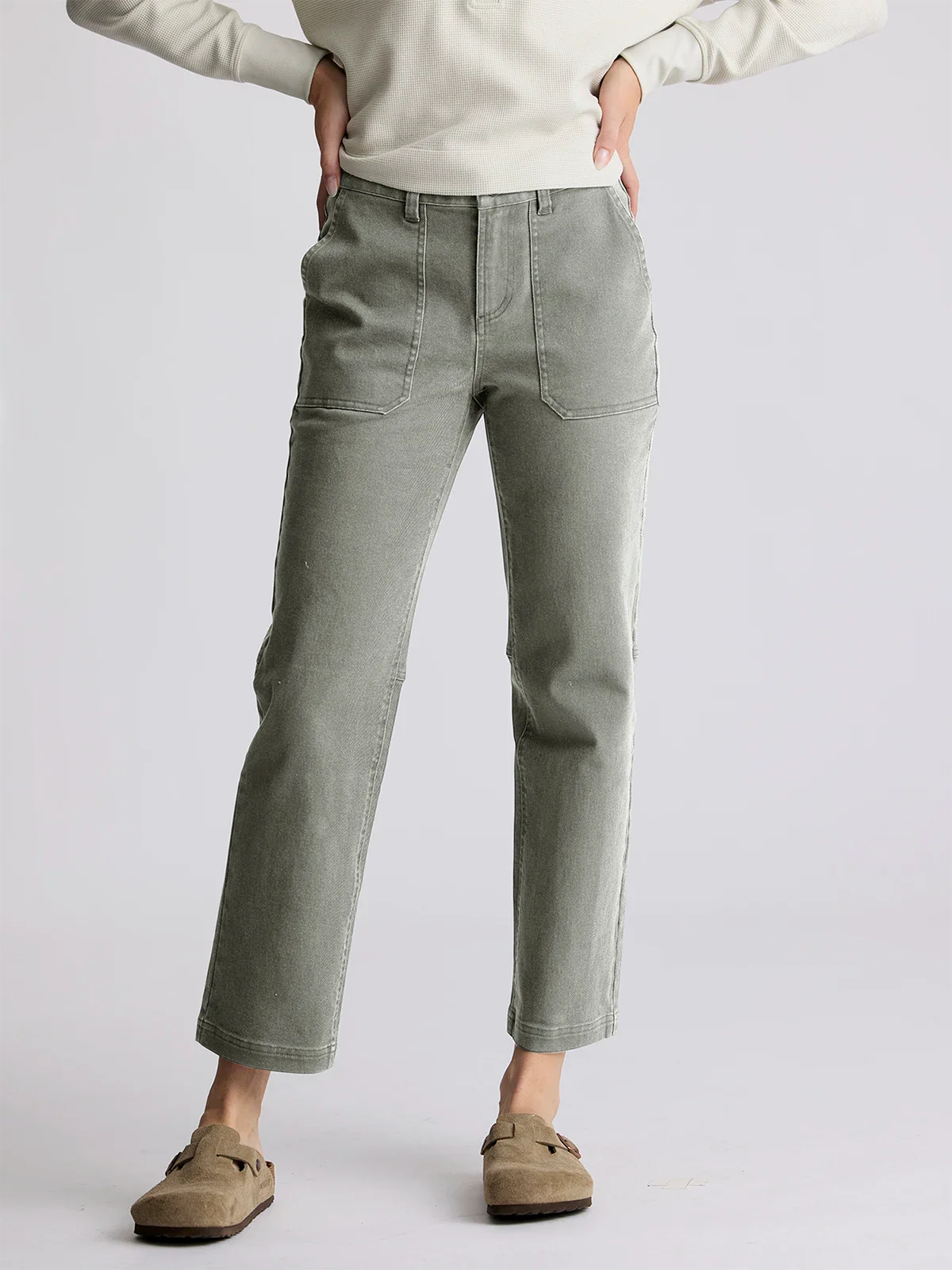 Free Fly Women's Folly Twill Pant in Smokey Olive Fashionable Track Pants