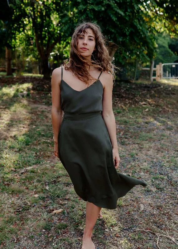 Wilder Wrap Skirt Moss by Tasi Travels lace skirt delicate