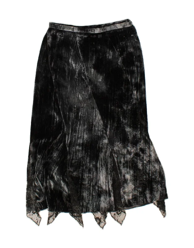 VINTAGE Womens Straight Skirt UK 10 Small W27 Grey Rayon satin skirt smooth