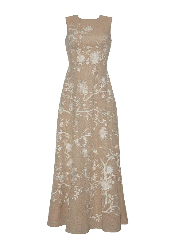 embroidered eloise dress Halter Neckline Beach