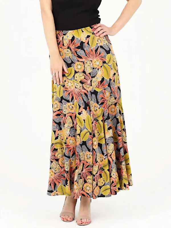 Rio Maxi Skirt In Black Multi modal blend skirt