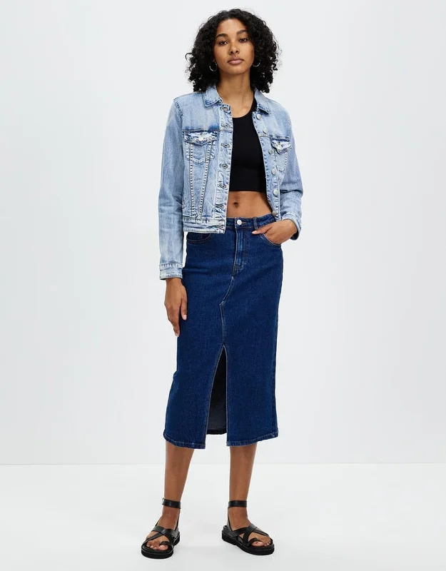 FOXWOOD SCOUT MIDI SKIRT - Indigo spandex blend skirt