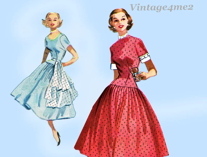 McCall 3394: 1950s Cute Misses Accessory Dress Sz 32 Bust Vintage Sewing Pattern Tunics Leisure comfortable