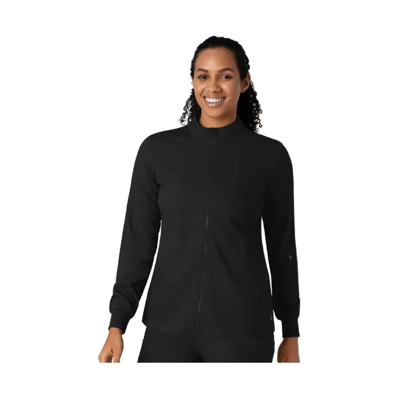 Wonder Wink Women's Warm Up Scrub Jacket - Black Oversized Jacket Tailored Jacket Straight Jacket