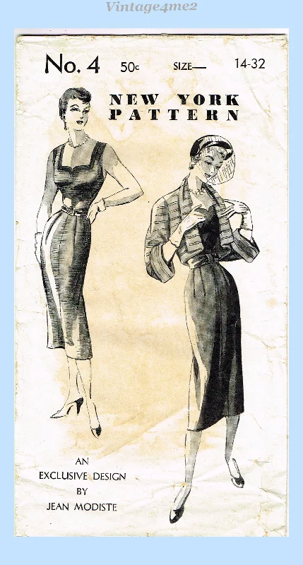 New York 4: 1950s Rare Misses Designer Sun Dress Sz 32 B Vintage Sewing Pattern Tunics Chic fashionable