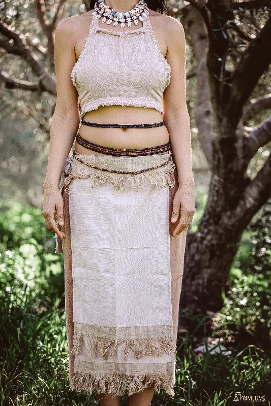 Handwoven Panel Skirt ⋘⋙ Handwoven Cotton & Handwoven Raw Silk velvet skirt glossy