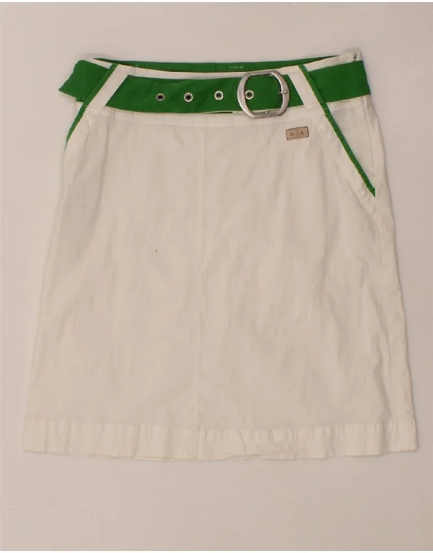 TRUSSARDI Womens A-Line Skirt IT 42 Medium W30  White Cotton chiffon skirt delicate