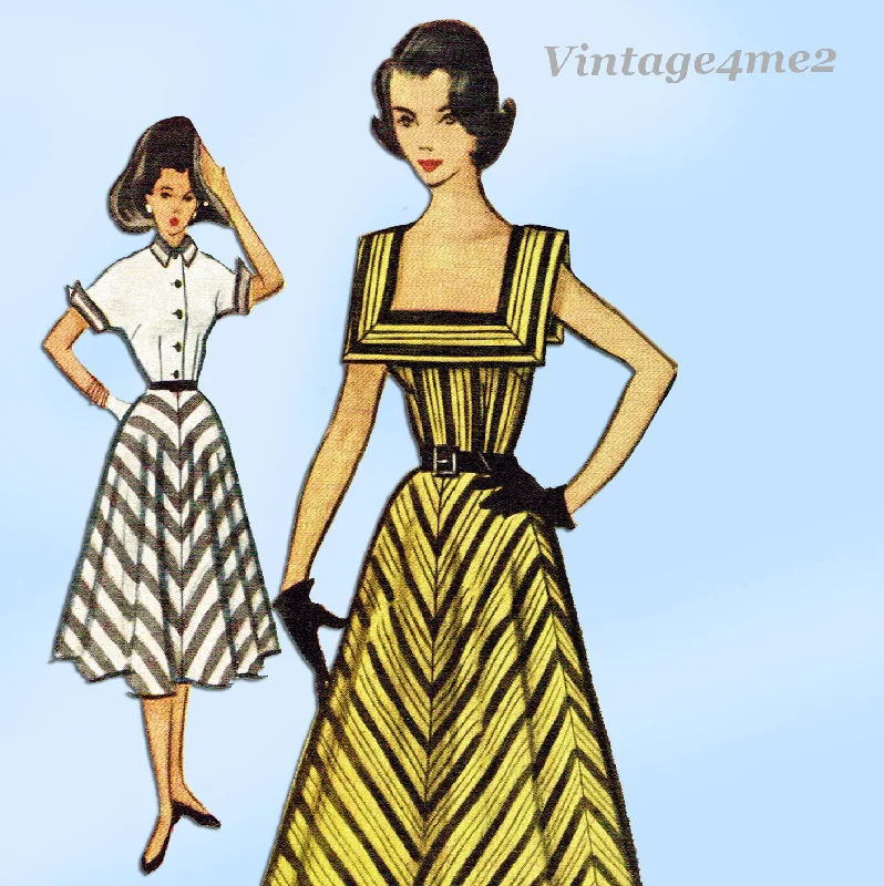 1950s Vintage McCall's Sewing Pattern 8797 Uncut Misses Afternoon Dress Sz 36 B empire Waist empire