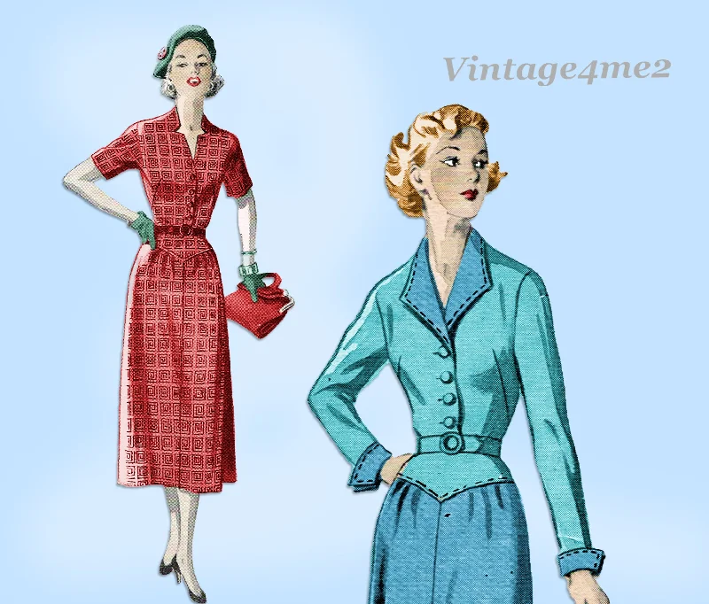 New York 1505: 1950s Uncut Flattering Misses Dress 30 B Vintage Sewing Pattern Tunics Seasonal trendy