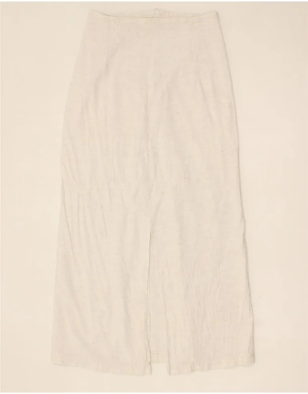 VINTAGE Womens Maxi Skirt W32 Large White cashmere skirt fine