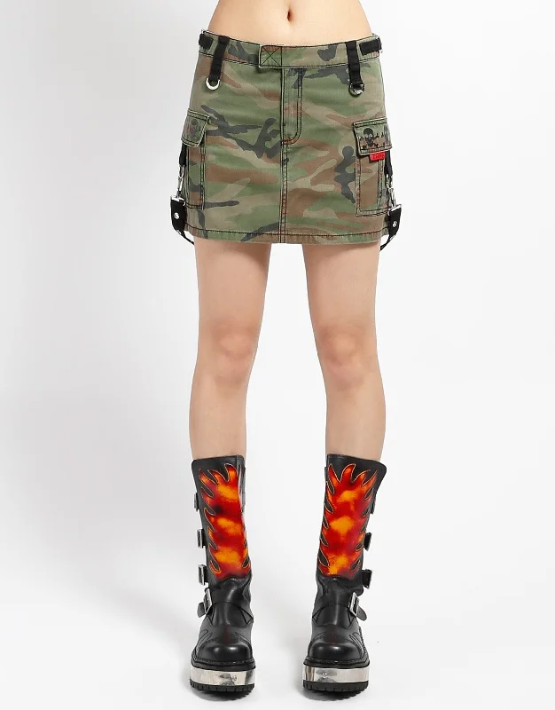 CARGO POCKET SKIRT CAMO relaxed fit skirt